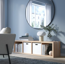 KALLAX Shelving unit, white stained oak effect, 42x147 cm