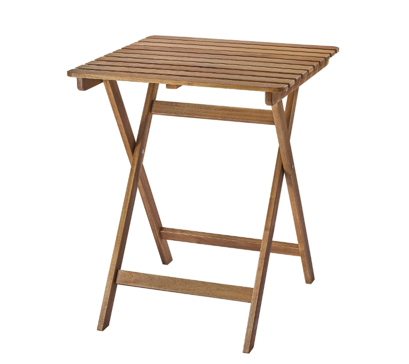 ASKHOLMEN Table, outdoor, foldable dark brown, 60x62 cm