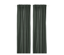 ROSENMANDEL blackout curtain, 1 pair, dark green, 135x300 cm, block out, polyester