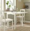 HAUGA Drop-leaf table, white/birch veneer, 55/82/109x74 cm