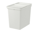 HALLBAR Bin with lid, light grey, 22 L
