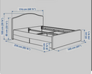 RAMNEFJÄLL double bed frame,/RAMNEFJÄLL klovsta gray-white, 160x200 cm