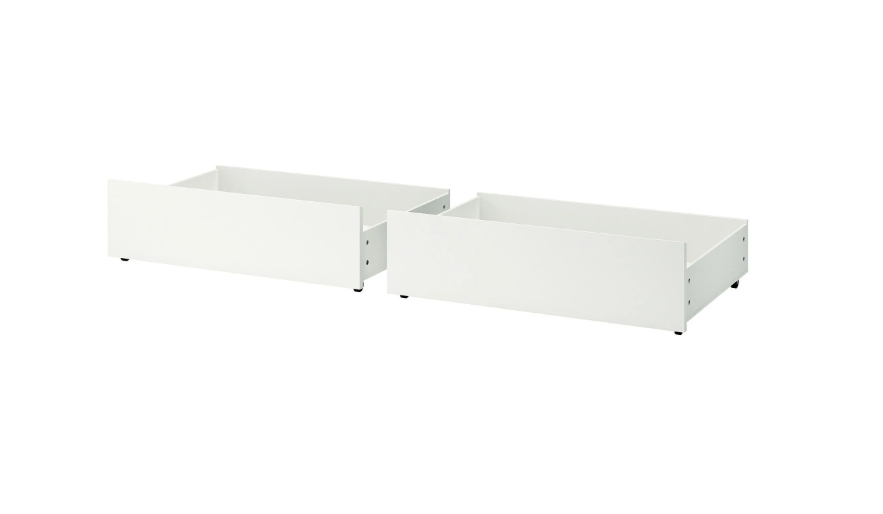 MALM bed storage drawer, white, 200 cm, 2 pack