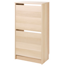 BISSA Shoe cabinet with 2 compartments, oak effect, 49x28x93 cm