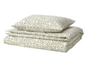 SORGMANTEL Duvet cover and pillowcase, white/green, 150x200/50x60 cm