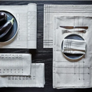 VÅRARV tablecloth, natural-dark gray, 145x240 cm