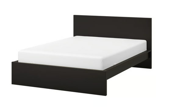 MALM Bed frame, high, black-brown, 140x200 cm