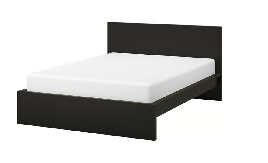 MALM Bed frame, high, black-brown, 140x200 cm