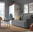 BRISSUND 3-seat sofa-bed, Hakebo dark grey
