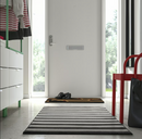 ELSYSTEM Rug, low pile, black/white/stripe, 80x150 cm