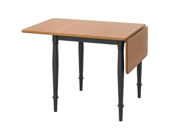 DANDERYD folding kitchen table, pine veneer-black, seats 2-4, 74/134x80 cm