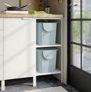TRÖSKNING Bin with lid, light grey-blue, 25 l