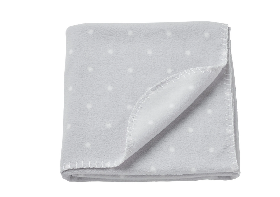 LEN baby blanket, grey/white, 70x90 cm