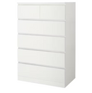 MALM Chest of 6 drawers, white, 80x123 cm
