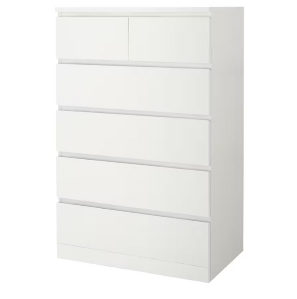 MALM Chest of 6 drawers, white, 80x123 cm