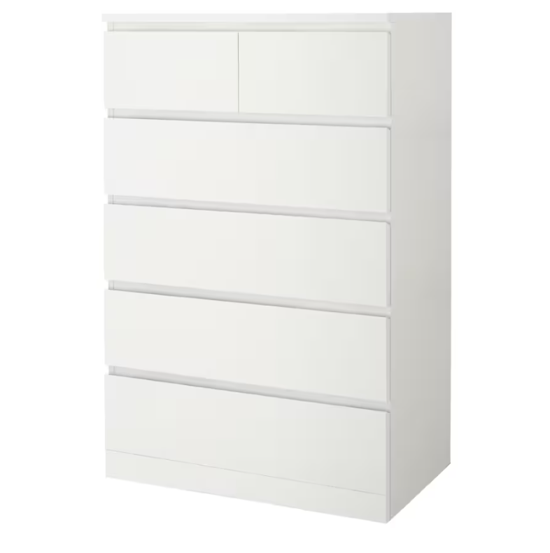 MALM Chest of 6 drawers, white, 80x123 cm