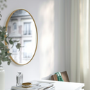 LINDBYN Mirror, gold-colour, 50 cm