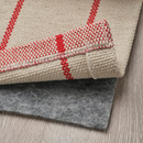 RIDSTIG Rug, flatwoven, off-white/red, 170x240 cm