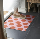 KÖRFÄLTSPIL Door mat, pink orange/circle pattern, 40x60 cm
