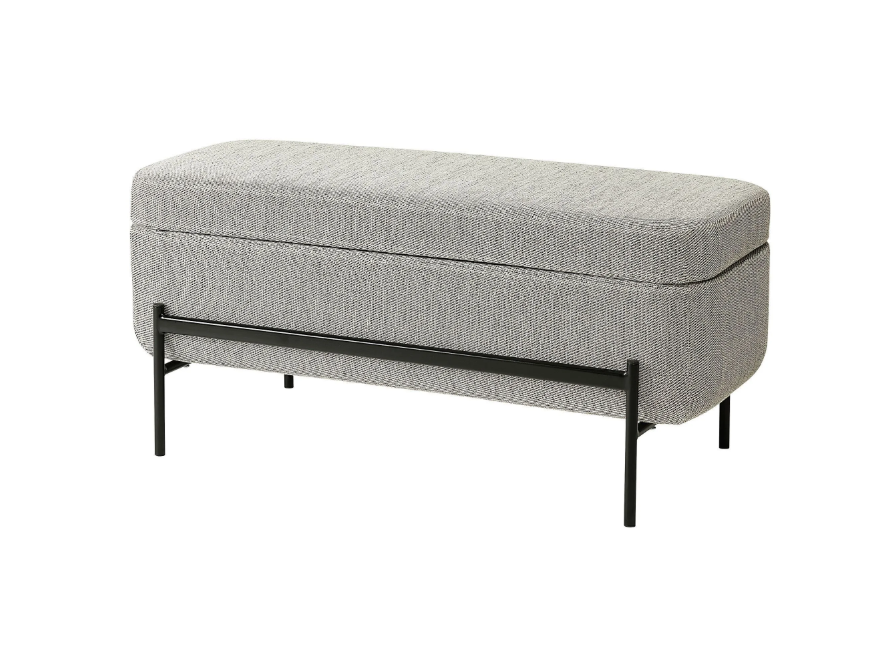 VALTORP Bench, with storage/Viarp beige/brown, 103 cm