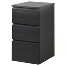 MALM Chest of 3 drawers, black-brown, 40x78 cm