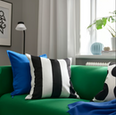 SLÅNHÖSTMAL Cushion cover, black white/stripe pattern, 50x50 cm