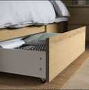 MALM bedside drawer, white stained oak veneer, 200 cm, 2 pack