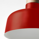 BUNKEFLO Pendant lamp, red/birch, 36 cm