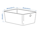 KUGGIS Container, black transparent box, 26x35x15 cm.