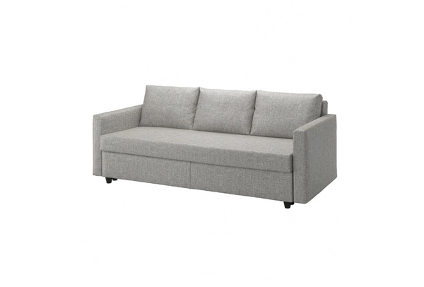 FRIHETEN 3-seat sofa-bed, faringe light grey