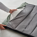 TÄLLÅSEN double bed, grey-green, 160x200 cm/LUROY/SKORVA
