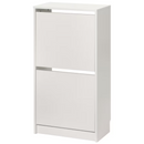 BISSA Shoe cabinet with 2 compartments, white, 49x28x93 cm