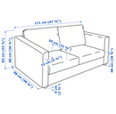 VIMLE Frame 2-seat section/VIMLE Cover for armrest, Saxemara light blue