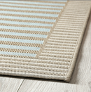 SKEVNING, Rug, woven flat, brown blue/stripes indoor/outdoor, 80x200 cm