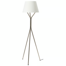 BLÄNKFYR floor lamp, nickel-plated, 151 cm