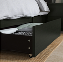 MALM Bed frame, black-brown, 90x200 cm / Bedside drawer 200 cm, 2 pack