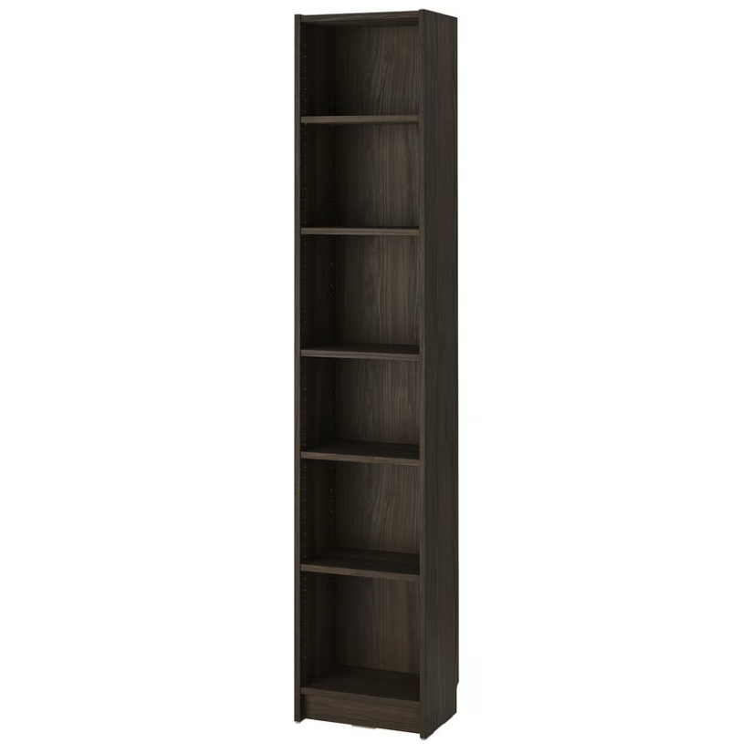 BILLY Bookcase, dark brown oak effect, 40x28x202 cm