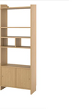 LÅDMAKARE Storage cabinet, oak effect, 35x212 cm, left+right/LÅDMAKARE shelf, 76x34 cm/LÅDMAKARE Insert with compartments, 76x34x24 cm/LÅDMAKARE Cabinet with sliding doors, oak effect