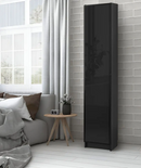 BILLY / HÖGBO Bookcase combination w glass doors, black oak effect/black, 40x30x202 cm