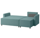 BRISSUND 3-seat sofa-bed with chaise longue, Hakebo light turquoise