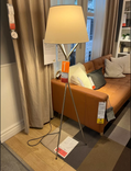 BLÄNKFYR floor lamp, nickel-plated, 151 cm