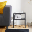 KNARREVIK Bedside table, black, 37x28 cm