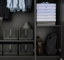 BRIMNES Wardrobe with 3 doors, black, 117x50x190 cm