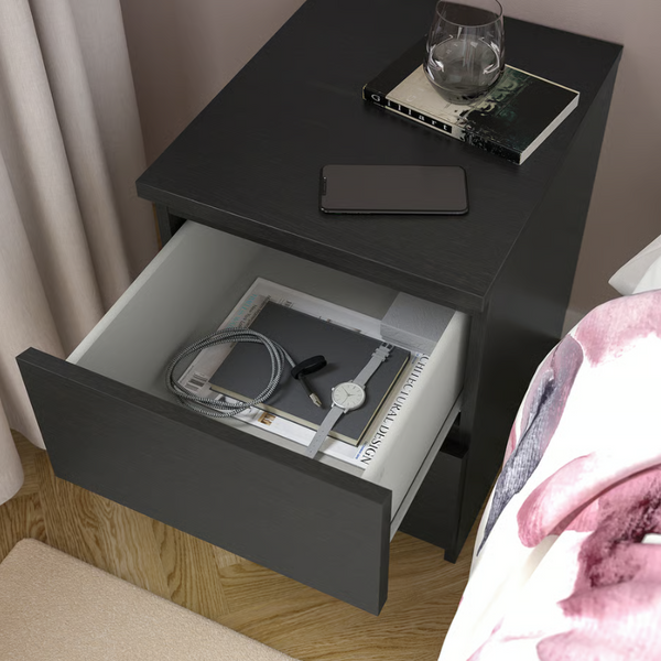 MALM Chest of 3 drawers, black-brown, 40x78 cm
