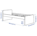SLAKT Bed frame, white, 90x200 cm / LURÖY Slatted bed base, 90x200 cm