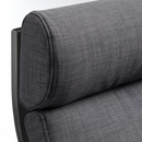 POÄNG Rocking-chair, black-brown / POÄNG cushion Skiftebo dark grey