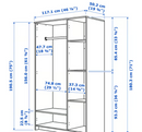 BRIMNES Wardrobe with 3 doors, black, 117x50x190 cm