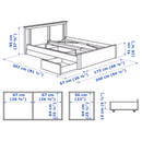 SONGESAND Bed frame with 2 storage boxes, white, 160x200 cm