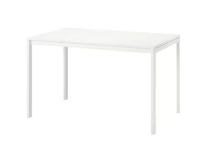 MELLTORP Table top, white, 125x75 cm/MELLTORP Underframe, white, 125x75 cm