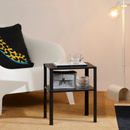 KNARREVIK Bedside table, black, 37x28 cm